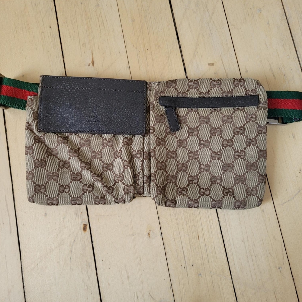 Gucci Beige and Brown Monogram Belt Bag